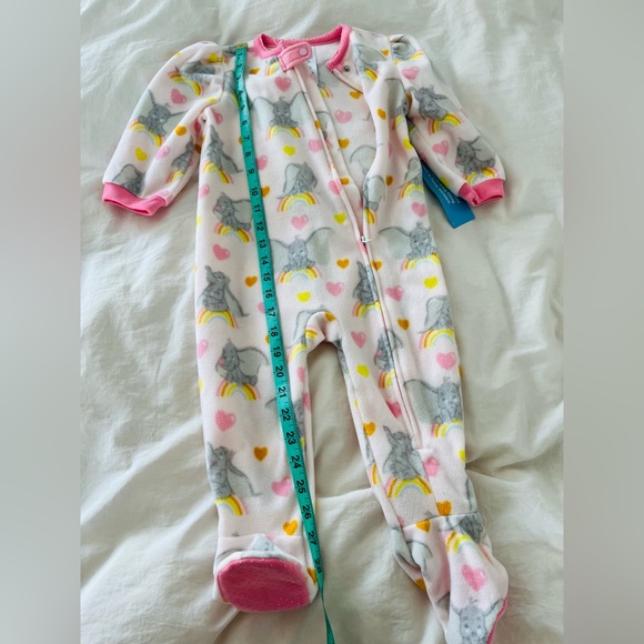 Disney Baby New Pink Dumbo Onesie Fleece Pajamas 18-24 Months - Picture 6 of 8
